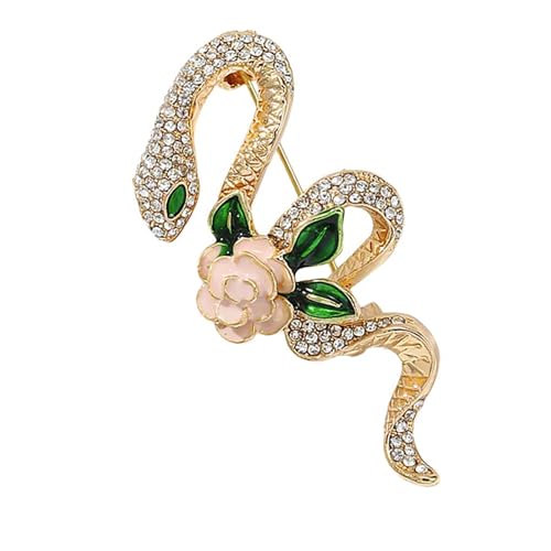 Stilvolle Schlange Brosche Pins Accessoire Mode Brosche Stecknadel Strasssteine Eingelieferte Reversnadel Für Jeden Anlass Eleganter Schmuck von Zkydhbd