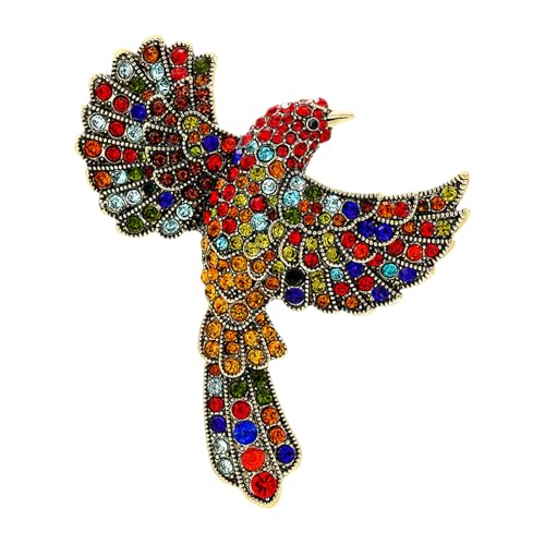 Strasssteine Verkrustet Großer Hummingbird Brosche Bunte Vogelnadel Vielseitiger Schmuck Für Feierlichkeiten Prom Accessoires Geschenk Für Sie von Zkydhbd