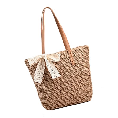 Styles Bögen Umhängetaschen Gewebte Strohbeutel Handtasche Für Modische Frauen Die Einzigartige Und Freundliche Accessoires Suchen Weiche Textur Satchel von Zkydhbd