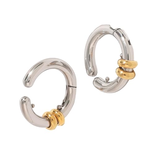 Trendy Bunte Ohrclips Schmuck Elegante Farbblöcke Accessoire Ideal Zur Verbesserung Der Individuellen Stile Allergiefestes Ohr von Zkydhbd