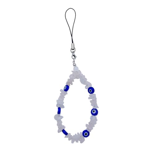 Unregelmäßiger Steinperlenschlüsselinhaber Schlüsselbund Kristall Zerquetschtes Stein Telefon Lanyard Blue Eye Anhänger Telefonkette Handtasche Dekore Unregelmäßige Steinperlen Schlüsselinhaber von Zkydhbd