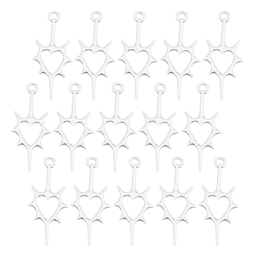 Zkydhbd 15pcs Mode Herzcharm Mit Zartem Filigranem Und Dornenmuster In Antiker Silber Für Schmuck Romantikschmuck Charme Zkydhbd 15pcs Mode Herzcharm Mit Zartem Filigranem Und Dornenmuster In Antiker Silber Für Schmuck Romantikschmuck Charme von Zkydhbd