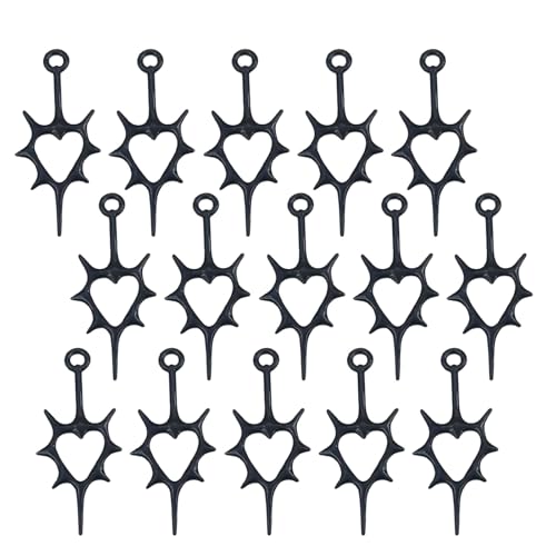 Zkydhbd 15pcs Mode Herzcharm Mit Zartem Filigranem Und Dornenmuster In Antiker Silber Für Schmuck Romantikschmuck Charme von Zkydhbd