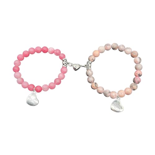 Zkydhbd 2pcs Armband Set Distanz Herzverbindung Qualität Handwerkskunst Perlen Armband Matching Für Eltern Stilvolle Armbandbekleidung von Zkydhbd