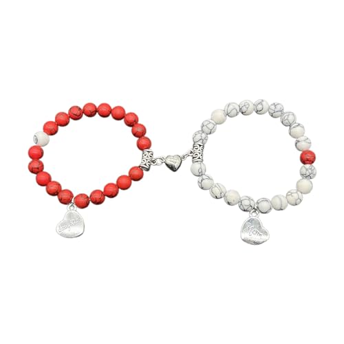 Zkydhbd 2pcs Armband Set Distanz Herzverbindung Qualität Handwerkskunst Perlen Armband Matching Für Eltern Stilvolle Armbandbekleidung von Zkydhbd