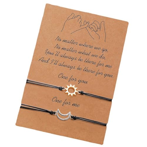 Zkydhbd 2pcs Sonnen Und Mondpaar Armbänder Accessoire Für Immer Liebe Mit Schwarzem Design Für Romantikausdruck Allergie Resistente Armbänder von Zkydhbd