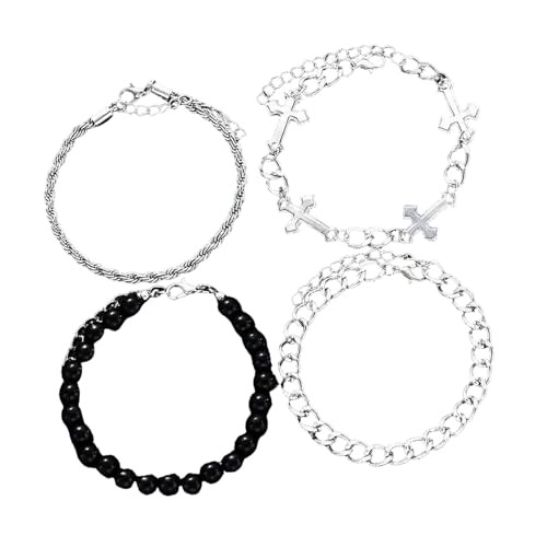 Zkydhbd 4pcs Crosse Crosses Perlen Armband Collection Crosses Perlen Armbänder Luxuriöser Wrsitband Geeignet Für Festliche Anlässe Glaubensymbol Schmuck Schmuck von Zkydhbd