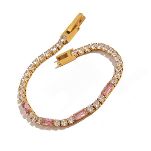 Zkydhbd Anspruchsvolles Kubisches Zirkonia Herzarmband Mit Einstellbarer 15 5 22 Cm Handgelenksfit Premium Edelstahl Handwerkskunst Individuelles Länge Herzarmband von Zkydhbd