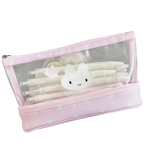 Zkydhbd Bleistift Bleistift Gehäuse Wasserbeständiger Stiftbeutel 2 Fachmarker Speicherbeutel Tragbare Kunstversorgungsorganisatoren Plastikstifte Für Studenten von Zkydhbd