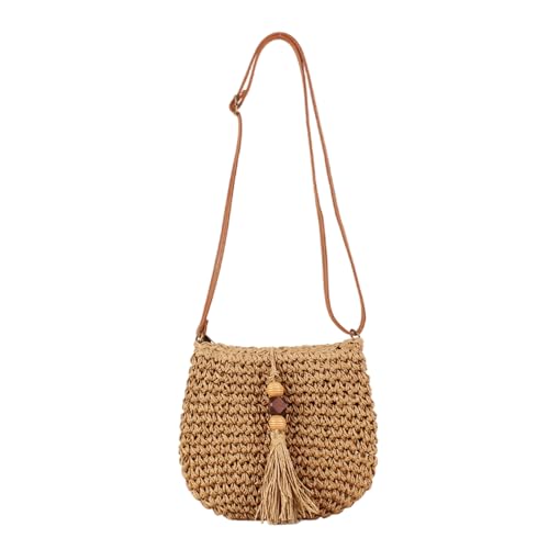 Zkydhbd Bohomian Strand Geldbeutel Für Frauen Handgewebtes Strohbeutel Urlaub Alltags Pendlertaschen Crossbody Geldbörse Mit Quasten Wicker Crossbody von Zkydhbd