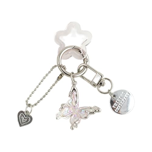 Zkydhbd Buntes Schmetterling Herzanhänger Keychain Alloy Keyring Star Bag Decoration Mode Accessoire Für Frauen Und Mädchen Vielseitiger Schlüsselanhänger von Zkydhbd