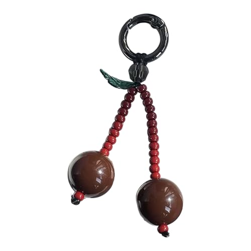 Zkydhbd Cherries Perlen Ornament Bag Accessoires Schlüsselringe Anhänger Telefonhalter Künstlerischer Schlüsselschmuck Perfekt Für Taschen Dekorieren Trendiger Schlüsselbund Ornament von Zkydhbd