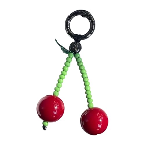 Zkydhbd Cherries Perlen Ornament Bag Accessoires Schlüsselringe Anhänger Telefonhalter Künstlerischer Schlüsselschmuck Perfekt Für Taschen Dekorieren Trendiger Schlüsselbund Ornament von Zkydhbd