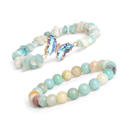Zkydhbd Damen Naturstein Perlenarmband Mit Einem Zarten Schmetterlings Charme Für Tägliche Verschleißdaten Partys Versammlungen Mode Kristallschmuck von Zkydhbd