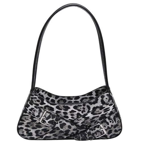 Zkydhbd Damen PU Leder Unterarmtasche Schulter Retro Clutches Handtasche Handtasche Leoparden Druck Achsel von Zkydhbd