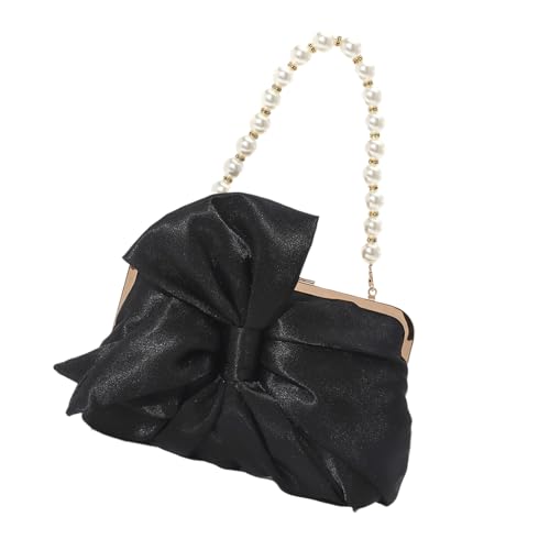 Zkydhbd Damenabendtasche Elegante Kupplungen Geldbörse Perlen Clutches Hochzeitsbogen Süße Bögen Handtasche Damen Clutch Süße Bögen Handtasche Perlen Hochzeit von Zkydhbd