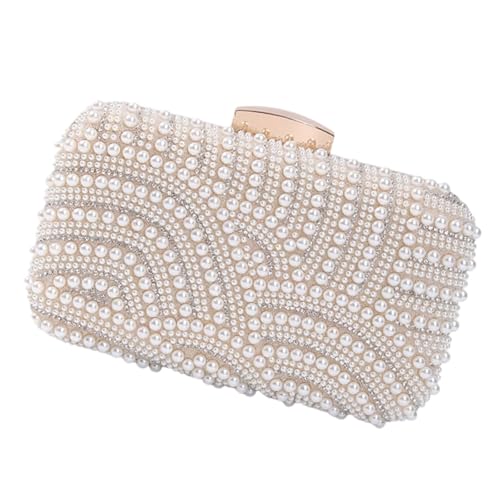 Zkydhbd Delikate Bestickte Abendtasche Mit Kunstperlen Dekors Mehrere Trageoption Praktische Besondere Anlässe Essentielle Faux Pearls Hochzeitsbetrieb von Zkydhbd