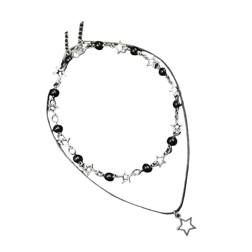 Zkydhbd Doppelschichtes Neckkettenschwarz Perlenstern Charme Halskette Verstellbares PU Lederseil Halsbauer Accessoire Für Frauen Und Mädchen Accessoires Zkydhbd Doppelschichtes Neckkettenschwarz Perlenstern Charme Halskette Verstellbares PU Lederseil Halsbauer Accessoire Für Frauen Und Mädchen Accessoires von Zkydhbd