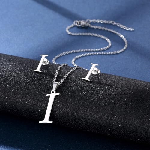 Zkydhbd Edelstahl Brief Anhänger Halskette Unisex Schmuck Set Ohrringe Party Accessoire Für Mode Liebhaber Ohrschmuck Für Frauen von Zkydhbd