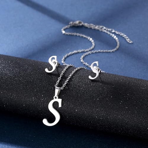 Zkydhbd Edelstahl Brief Anhänger Halskette Unisex Schmuck Set Ohrringe Party Accessoire Für Mode Liebhaber Ohrschmuck Für Frauen Zkydhbd Edelstahl Brief Anhänger Halskette Unisex Schmuck Set Ohrringe Party Accessoire Für Mode Liebhaber Ohrschmuck Für Frauen von Zkydhbd