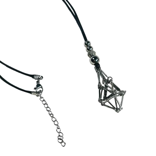 Zkydhbd Einstellbare Kristallkäfig Halskette Für Natursteine Mesh Anhänger Schlüsselbein Kette Unisex Schmuck Geschenk Männer Und Frauen Drahtkäfig Anhänger Frauen von Zkydhbd
