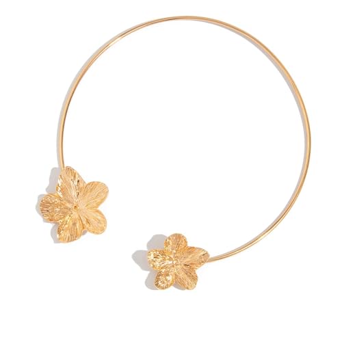 Zkydhbd Einzigartige Blumen Offene Neckkette Verstellbare Größe Halskette Handgemacht von Zkydhbd