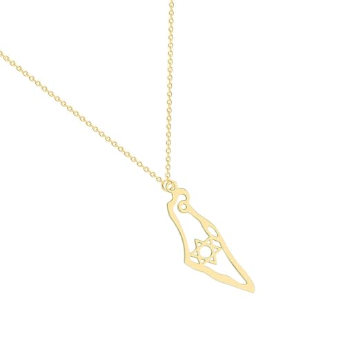Zkydhbd Einzigartige Kartenanhänger Halskette Einstellbare Länge Schlüsselbeinkette Sechs Pointer Sterncharm Heckkettenschmuck Für Party Unisex Map Anhänger von Zkydhbd