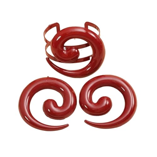 Zkydhbd Einzigartige Leichtmetallohrringe Und Armband Set Übertriebener Wirbelohrringe Und Armband Set Für Alltägliche Eleganzen Hochwertiger Legierungsschmuck von Zkydhbd