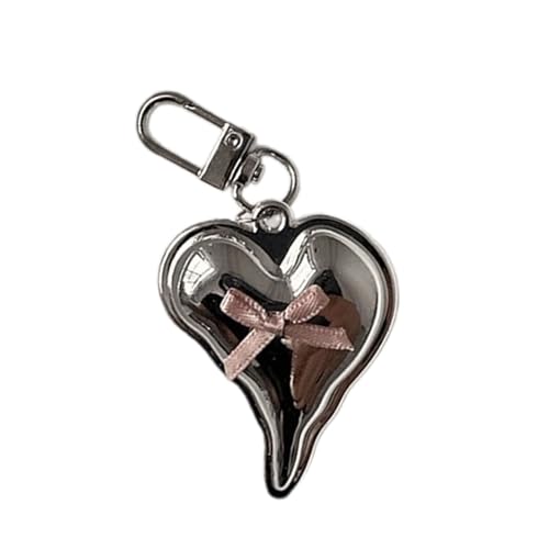 Zkydhbd Eleganer Silber Herzschlüsselketten Bowknot Charmanhänger Tragbares Modezubehör Für Taschen Und Kameras Dekoration Fashion Keychain von Zkydhbd