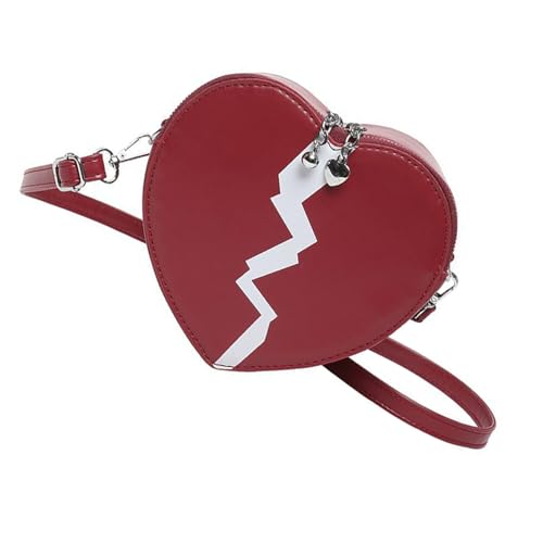 Zkydhbd Elegante Herz Telefon Crossbody Tasche Mit Verstellbarem Riemen PU Leder Umhängetaschen Handtasche Für Modische Enthusiasten Reisetaschen von Zkydhbd