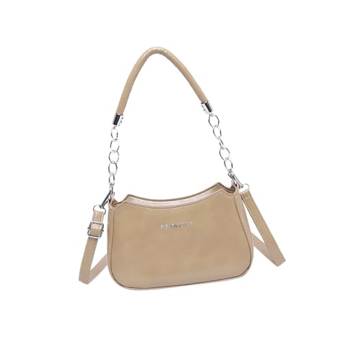 Zkydhbd Elegante Kleine Umhängetasche PU Leder Retro Crossbody Geldbörse Einfacher Farben Unterarmhandtasche Mit Kette Für Lässige Reisebotten Kleine Crossbody Geldbörse von Zkydhbd