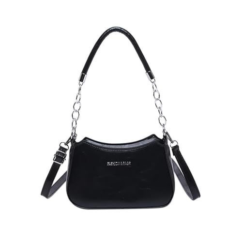Zkydhbd Elegante Kleine Umhängetasche PU Leder Retro Crossbody Geldbörse Einfacher Farben Unterarmhandtasche Mit Kette Für Lässige Reisebotten Kleine Crossbody Geldbörse von Zkydhbd