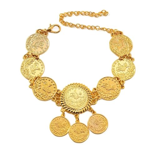 Zkydhbd Elegante Münzform Form Kaketbein Knöchelkette Frau Mode Fußkette Stilvoller Körperschmuck Für Frauen Für Frauen Ausziehbarer Strandparty Fußkettchen von Zkydhbd