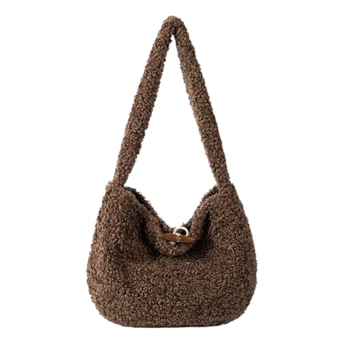 Zkydhbd Elegante Umhängetasche Casual Satchel Geldbörse Plüschhandtasche Mit Bequemem Riemen Für Tägliche Pendel Und Freizeitaktivitäten Fuzzy Handtasche von Zkydhbd