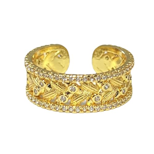 Zkydhbd Elegante Weizendesigns Offene Ringe Schmuckzubehör Dekoration Für Verstellbare Stabile Legierungslegierungen Gold Plated Wear Mode Statement Ringe von Zkydhbd