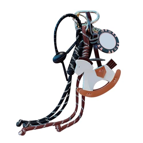 Zkydhbd Eleganter Leder Pferdschlüsselkettenbeutel Anhänger Mit Geflochtenen Seiltasche Accesspricspricsprics Für Taschen Und Autoschlüsselkreatives Pferdedesign Geeignet von Zkydhbd