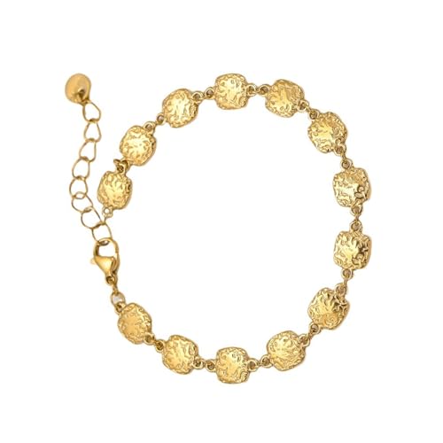 Zkydhbd Elegantes Quadratisches Design Gold Oder Silberarmband Schmuck Mit Gehämmertem Finish Perfekt Für Stilvolle Frauen Square Design Armband von Zkydhbd