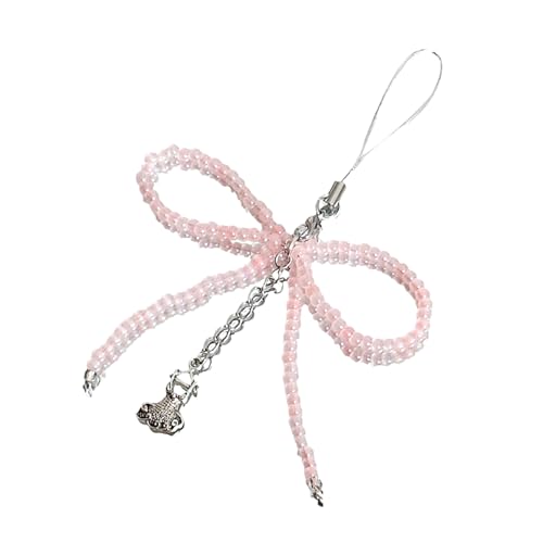 Zkydhbd Farbiger Perlen Bowknot Telefon Shell Anhänger Kette Pfirsich Herz Mode Roman Farbige Blattgras Telefon Seil von Zkydhbd