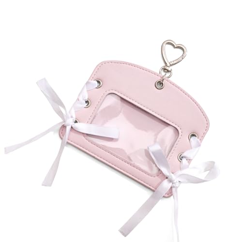 Fashion Bows Tiegurtkarte Vintage DesignMulti Slot PU Leder Compact Organisatoren Für Studenten Profis Trendy Bows Design Card von Zkydhbd