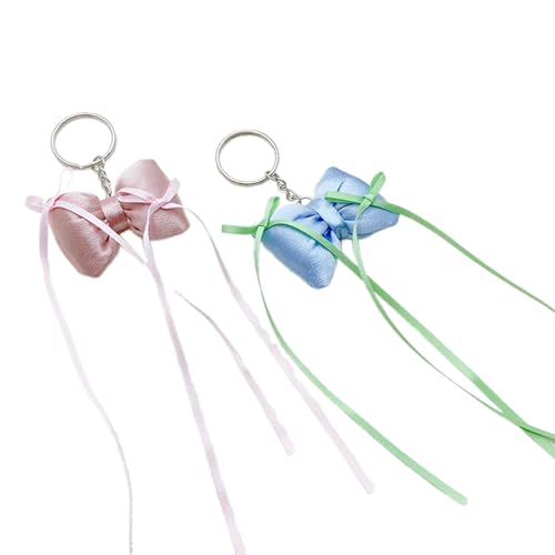 Zkydhbd Fashion Ribbon Bowknot Keyring 3D Butterfly Knot Anhänger Keychain Bunte Telefon Lanyard Multifunktionales Beutel Accessoire Bowknot Schlüsselkette von Zkydhbd