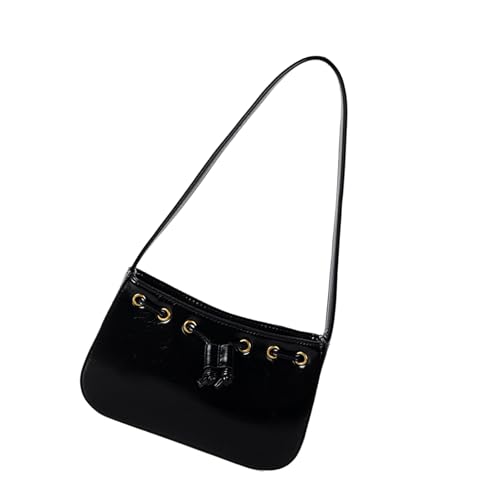 Zkydhbd Frauen Bag PU Leder Achsel Zeichnungsstring Handtasche Mode Pendeln Einfache Achselhilfe Feste Farbe Schulter Frauen Achsel Achselfache Handtasche Feste Farbe Schulter PU Leder Unterarm von Zkydhbd