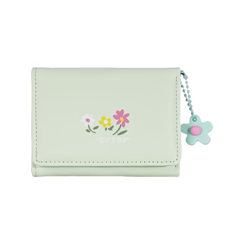 Zkydhbd Frauen Brieftasche Mit Kartenhalter Kurz Geldbörse PU Leder Einfacher Wechsel Florale Druckmünze PU Leder Wechsel Geldbörse Blumendruck Einfach Mit Kartenhalter von Zkydhbd