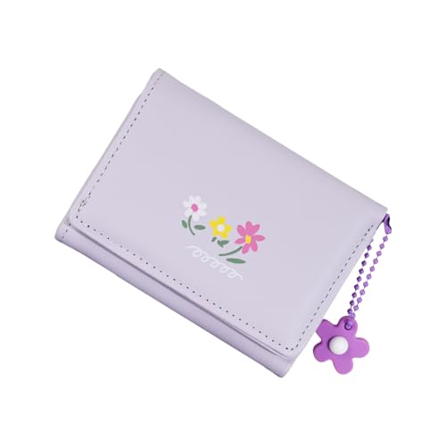 Zkydhbd Frauen Brieftasche Mit Kartenhalter Kurz Geldbörse PU Leder Einfacher Wechsel Florale Druckmünze PU Leder Wechsel Geldbörse Blumendruck Einfach Mit Kartenhalter von Zkydhbd