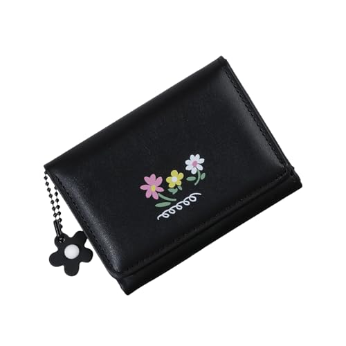 Zkydhbd Frauen Brieftasche Mit Kartenhalter Kurz Geldbörse PU Leder Einfacher Wechsel Florale Druckmünze PU Leder Wechsel Geldbörse Blumendruck Einfach Mit Kartenhalter von Zkydhbd