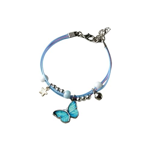 Zkydhbd Frauen Farbenfrohe Leichtmetall Schmetterling Perlenarmband Fußkettchen Mit Verstellbarem Gewebten Seil Für Mädchen Und Kinder Party Geschenke Minimalisten Stile von Zkydhbd