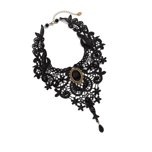 Zkydhbd Frauen Gothic Schlangekette Kette Halskette Hohlkette Out Spitze Blut Drop Anhänger Choker Statement Schmuckparty Accessoires Frauen Mode Halskette von Zkydhbd