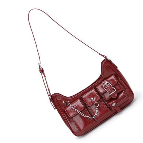 Zkydhbd Frauen Grunge Bag PU Leder Schulter Ästhetik Crossbody Einkaufen Große Kapazitätsboten Für Alltägliche Frauen Grunge Trend Schulter Mehrpockets Crossbody Shopping von Zkydhbd