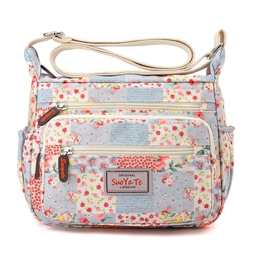 Zkydhbd Frauen Umhängetaschen Blumendruck Messenger Handtasche Handtasche Einkaufen Großkapazität Crossbod von Zkydhbd
