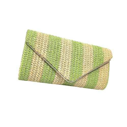 Zkydhbd Frauen Urlaub Handtasche Stroh Strandtasche Mode Gestreiftes Crossbody Handwebs Schulter Für Tägliche Ttavel Frauen Strand Handgewebt von Zkydhbd