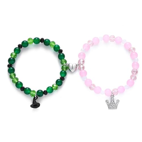 Zkydhbd Glasperlenarmbänder Mit Magnetischem Verschluss Für Modische Weibliche Freundschaftsfreundschaft Passende Halskette Paar Accessoire Party Wear Armband von Zkydhbd